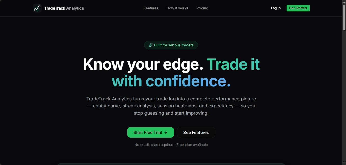 TradeTrack Analytics — Plateforme SaaS de journal de trading et d'analyse de performance