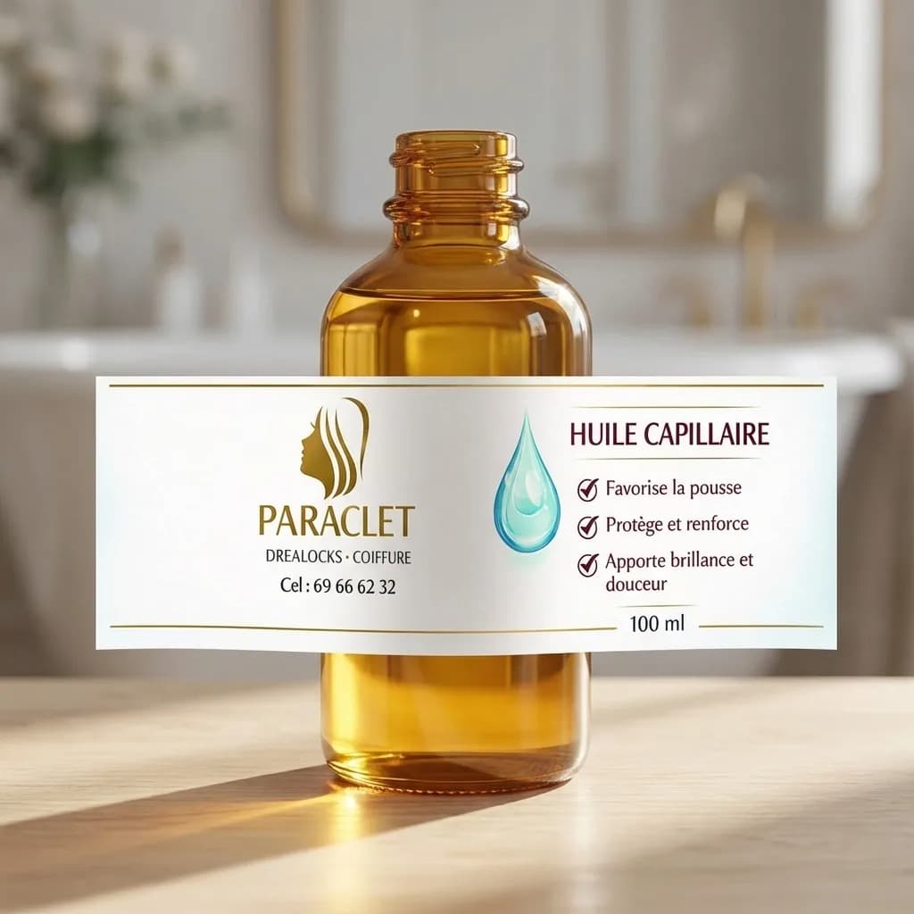Paraclet Dreadlocks Coiffure — Packshot salle de bain — Huile capillaire